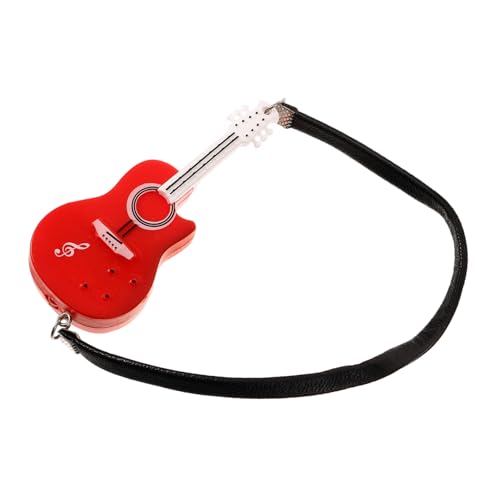 LIOOBO Miniatur Gitarre Puppenhaus Zubehör Rotes Modell für Puppenfotografie und Dekoration Robustes Kleines Gitarrenmodell für Puppenfamilie und Spielzeuggestaltung von LIOOBO
