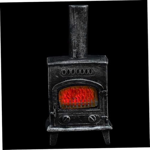 LIOOBO Miniatur Resin Kamin Modell Puppenhaus Möbel Dekoration Robuste Micro Landschaftsfigur Handgefertigt Leicht Tragbar als Schlafzimmer Ornament Schwarzes Design von LIOOBO