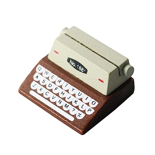 LIOOBO Miniatur Schreibmaschine Vintage Deko Ornament für Puppenhaus und Miniatur Szenen Retro Tischdekoration für Wohnzimmer Schlafzimmer Büro und Fotografie von LIOOBO