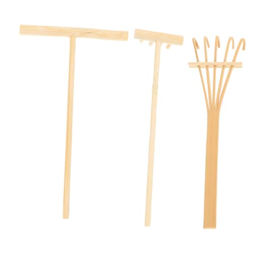 LIOOBO Miniatur Zen Gartenrechen Teilig aus Bambus Leichte Kleine Sandwerkzeuge für Schreibtisch Glatte Oberfläche Langlebig und Hautfreundlich für Sandkasten und Meditation von LIOOBO