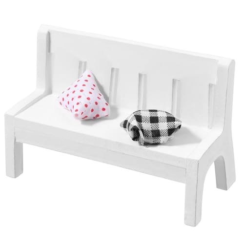 Miniatur puppenhaus Bank Exquisite einfache puppenhaus Garten Home DIY Dekoration 1 Satz (1 Stuhl + 2 Kissen) von LIOOBO
