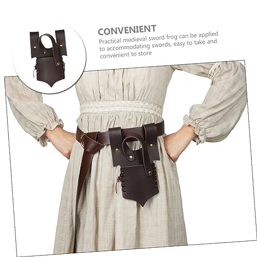 LIOOBO Mittelalterlicher Schwertfrosch Verstellbarer Halter für Cosplay Halloween und Renaissance Kostüme Tiefbraun Langlebig und Komfortabel für Schwertfixierung von LIOOBO