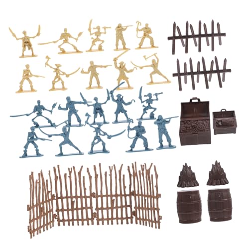 LIOOBO Piraten Skelettkrieger figurenset mit Zubehör Leichte Kunststoffspielzeuge für Vielseitiges Piratenspielzeug Set als Geschenk für Jungen und Mädchen von LIOOBO