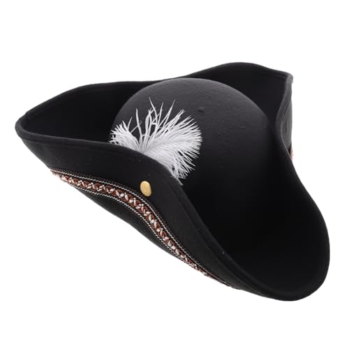 LIOOBO Piratenhut Tricorn Hut für Herren Halloween Kostüm Zubehör für Karneval Bühnenaufführungen und Themenpartys Abenteuerlich Vielseitig für Optimalen Tragekomfort LIOOBO Piratenhut Tricorn Hut für Herren Halloween Kostüm Zubehör für Karneval Bühnenaufführungen und Themenpartys Abenteuerlich Vielseitig für Optimalen Tragekomfort von LIOOBO