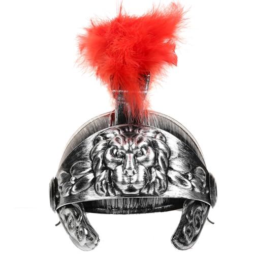 LIOOBO Römischer Helm Spartakrieger Cosplay Helm mit Federbesatz für Erwachsene Leichter Antiker Kriegerhut für Kostümparty Halloween Karneval und Bühnenauftritte von LIOOBO