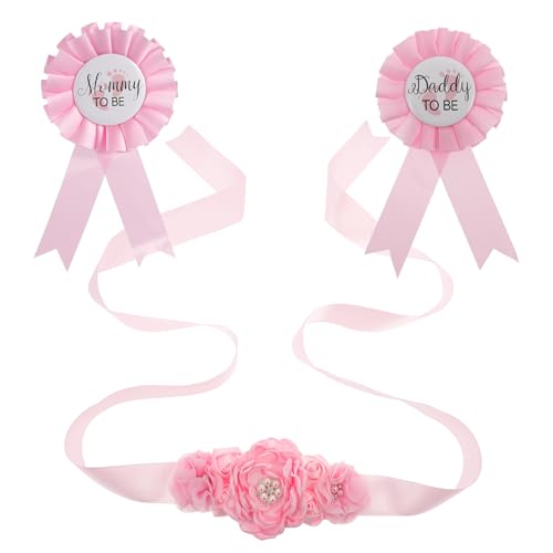 LIOOBO Schwangerschaft Schärpe Shower Maternity Belly Belt mit Anstecknadeln für Werdende Mütter Babybauch Dekoration Geschenkideen Babyfotos von LIOOBO