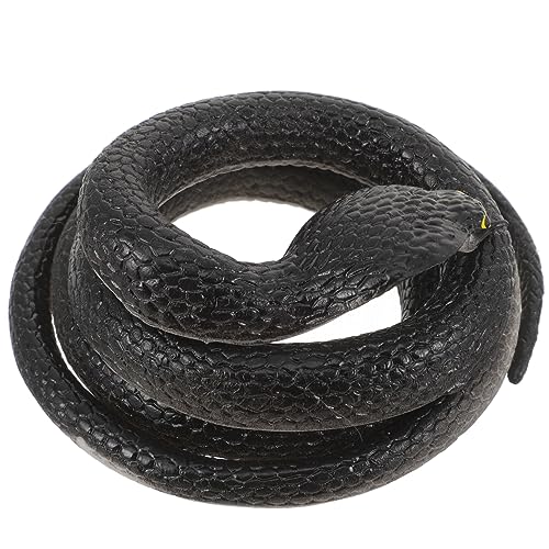 LIOOBO Simulation Schlangenfigur Lebensechte Gartenschlange für Kreative Dekoration für Balkon Garten und Partygestaltung Lange Schwarze Cobra von LIOOBO