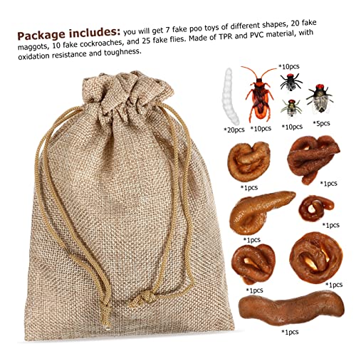 LIOOBO Teiliges Realistisches Fake Poop mit Falschen Haufen Maggots Kakerlaken und Fliegen Langlebige Detailgetreue Aprilscherz Requisiten für Halloween Partys und Heimdekoration LIOOBO Teiliges Realistisches Fake Poop mit Falschen Haufen Maggots Kakerlaken und Fliegen Langlebige Detailgetreue Aprilscherz Requisiten für Halloween Partys und Heimdekoration von LIOOBO