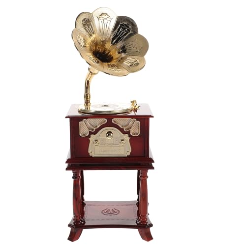 LIOOBO Vintage Mini Musikbox Mit Kreativen Schnitzereien Antike Phonograph-Design Für Tischdekoration Nostalgische Und Außergewöhnliche Handwerkskunst Perfektes Für Musikliebhaber von LIOOBO
