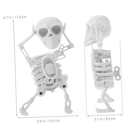 LIOOBO Wind Up Skeleton Toy aus Robustem Weißes Tanz-Skelett Mechanisches Halloween Tischornament Wackelndes für Horror-Partys und Geschenkideen von LIOOBO