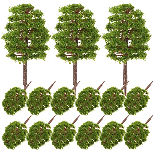 Modellbau Bäume - Miniatur Bäume Modellbaum Landschaft, Eisenbahn, 9 cm, 20 Stück (dunkelgrün) von LIOOBO