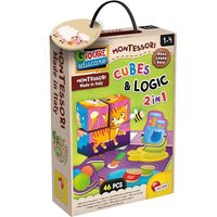 LISCIANIGIOCHI 301002 Montessori Holz-Würfel - Logic 2 in 1 von LISCIANI
