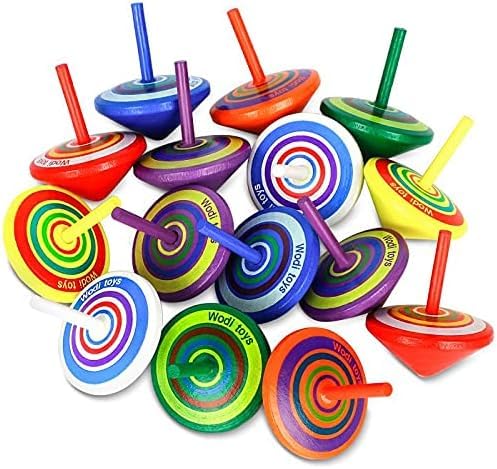 LISOPO Mitgebsel Kindergeburtstag 15 Stück Kreisel aus Holz Holzkreisel Spielzeug Bunt Spielzeugkreisel Partybeutelfüller Partydekorationszubehör LISOPO Mitgebsel Kindergeburtstag 15 Stück Kreisel aus Holz Holzkreisel Spielzeug Bunt Spielzeugkreisel Partybeutelfüller Partydekorationszubehör von LISOPO