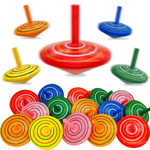 LISOPO Mitgebsel Kindergeburtstag 30 Stück Kreisel aus Holz Holzkreisel Spielzeug Bunt Spielzeugkreisel Partybeutelfüller Partydekorationszubehör LISOPO Mitgebsel Kindergeburtstag 30 Stück Kreisel aus Holz Holzkreisel Spielzeug Bunt Spielzeugkreisel Partybeutelfüller Partydekorationszubehör von LISOPO