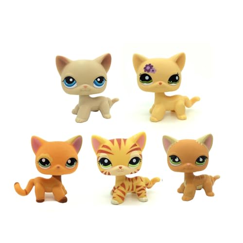 5 Stück Mini Pet Kitty Cat #228#1962#1643#1451#525 seltene Kurzhaar-Katzen-Actionfiguren Kinder Jungen Mädchen Spielzeug von LITAOFA