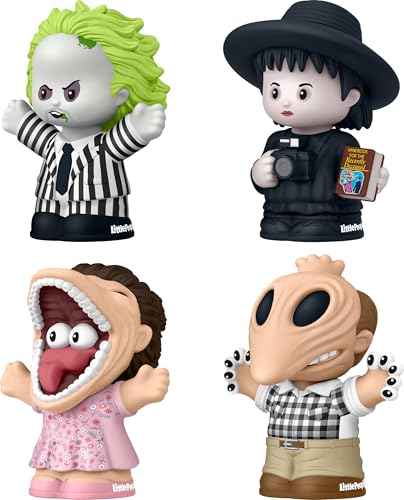 Little People COLLECTOR Beetlejuice Sondereditionsset zum Film für Kinofans, 4 Hauptfiguren in Einer zum Ausstellen geeigneten Verpackung, JFD68 von Little People COLLECTOR