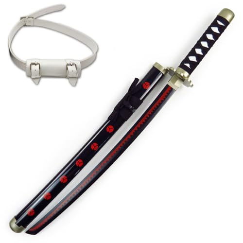 Hölzerne Roronoa Zoro Schwert Overall 31 Zoll japanische Ninja Katana, Anime Cosplay Samurai für Kinder, Jungen Mädchen Geschenk Halloween Sammlung Party (A-Shusui) von LIUD
