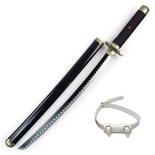 Hölzerne Roronoa Zoro Schwert Overall 31 Zoll japanische Ninja Katana, Anime Cosplay Samurai für Kinder, Jungen Mädchen Geschenk Halloween Sammlung Party (C-Yubashiri) von LIUD