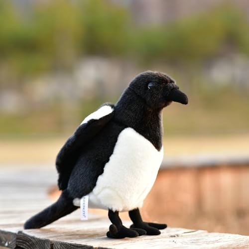 LIUHONGFEI Simuliertes Elster-Plüschtier, Stofftier-Vogelpuppe mit Aluminiumdraht an beiden Füßen, um fest zu stehen von LIUHONGFEI