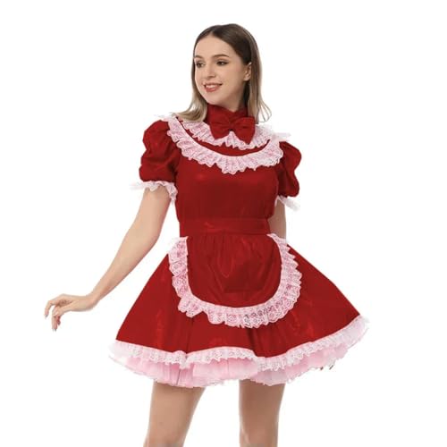 LIUPENGKUUUNWING Lolita Kleid mit Schürze, kurzärmelig, Schleife, weiß, Anime-Cosplay-Uniformen LIUPENGKUUUNWING Lolita Kleid mit Schürze, kurzärmelig, Schleife, weiß, Anime-Cosplay-Uniformen von LIUPENGKUUUNWING