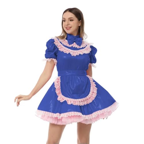 LIUPENGKUUUNWING Lolita Kleid mit Schürze, kurzärmelig, Schleife, weiß, Anime-Cosplay-Uniformen LIUPENGKUUUNWING Lolita Kleid mit Schürze, kurzärmelig, Schleife, weiß, Anime-Cosplay-Uniformen von LIUPENGKUUUNWING