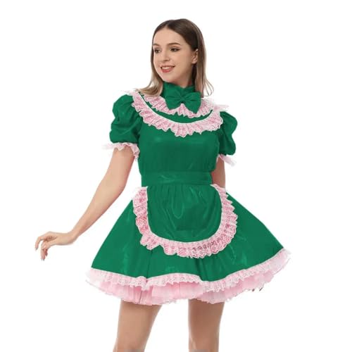 LIUPENGKUUUNWING Lolita Kleid mit Schürze, kurzärmelig, Schleife, weiß, Anime-Cosplay-Uniformen LIUPENGKUUUNWING Lolita Kleid mit Schürze, kurzärmelig, Schleife, weiß, Anime-Cosplay-Uniformen von LIUPENGKUUUNWING
