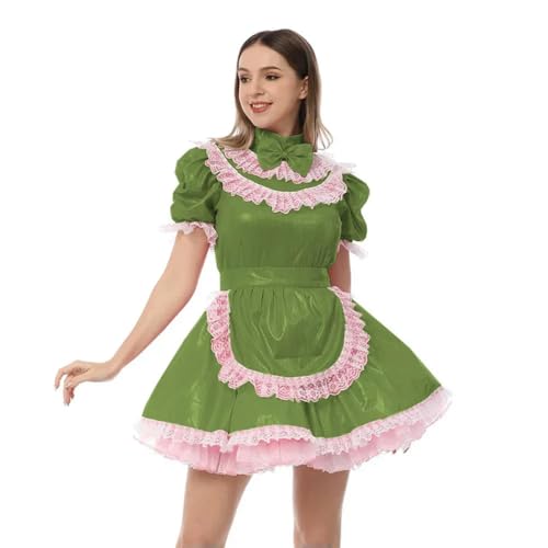 LIUPENGKUUUNWING Lolita Kleid mit Schürze, kurzärmelig, Schleife, weiß, Anime-Cosplay-Uniformen LIUPENGKUUUNWING Lolita Kleid mit Schürze, kurzärmelig, Schleife, weiß, Anime-Cosplay-Uniformen von LIUPENGKUUUNWING
