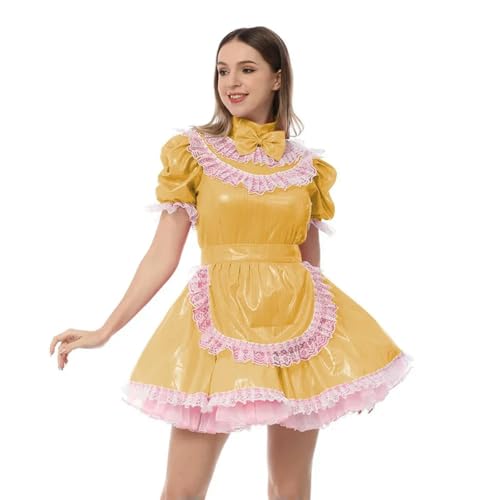 LIUPENGKUUUNWING Lolita Kleid mit Schürze, kurzärmelig, Schleife, weiß, Anime-Cosplay-Uniformen LIUPENGKUUUNWING Lolita Kleid mit Schürze, kurzärmelig, Schleife, weiß, Anime-Cosplay-Uniformen von LIUPENGKUUUNWING