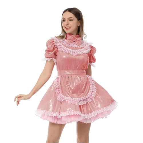 LIUPENGKUUUNWING Lolita Kleid mit Schürze, kurzärmelig, Schleife, weiß, Anime-Cosplay-Uniformen LIUPENGKUUUNWING Lolita Kleid mit Schürze, kurzärmelig, Schleife, weiß, Anime-Cosplay-Uniformen von LIUPENGKUUUNWING