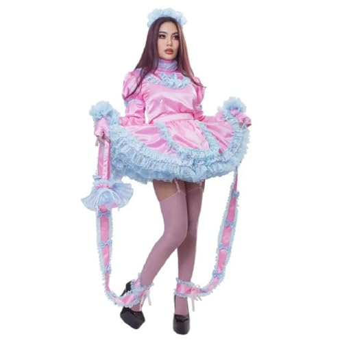 LIUPENGKUUUNWING Satin-Sissy-Kleid mit Tasche, Schleifen-Stirnband, hoher Halsausschnitt, langärmeliger Dienstmädchenanzug, weiblich, L LIUPENGKUUUNWING Satin-Sissy-Kleid mit Tasche, Schleifen-Stirnband, hoher Halsausschnitt, langärmeliger Dienstmädchenanzug, weiblich, L von LIUPENGKUUUNWING