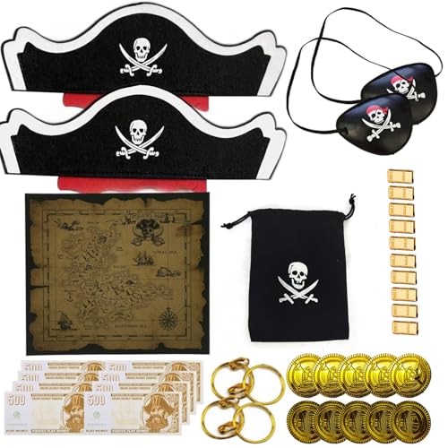 LIUQOBN 11-teiliges Piratenkostüm-Zubehör-Set für Halloween, Karibik-Kostüm, Party, Cosplay, Spielzeug-Requisite für Jungen und Mädchen LIUQOBN 11-teiliges Piratenkostüm-Zubehör-Set für Halloween, Karibik-Kostüm, Party, Cosplay, Spielzeug-Requisite für Jungen und Mädchen von LIUQOBN