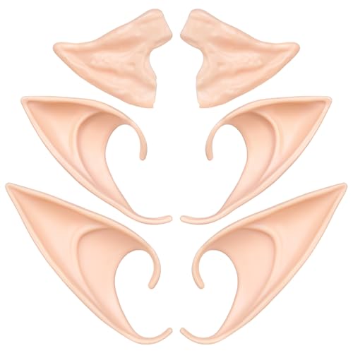 3 Paare Elfenohren Erwachsene in Verschiedenen Größen, Elfen Ohren, Elfenohren Kinder Elfenohren Schmuck für Elfen-Cosplay/ Halloween/ Karneval/ Partys/ Crew/ Schieß-Requisiten 3 Paare Elfenohren Erwachsene in Verschiedenen Größen, Elfen Ohren, Elfenohren Kinder Elfenohren Schmuck für Elfen-Cosplay/ Halloween/ Karneval/ Partys/ Crew/ Schieß-Requisiten von LIURFLNC