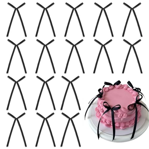 30 Stück Schwarze Schleifen, Schwarze Schleife, Hohe Qualität Schleifen Deko, Schleifen für Hochzeit Halloween Weihnachten Basteln Geburtstag Geschenkverpackung (Schwarz) von LIURFLNC