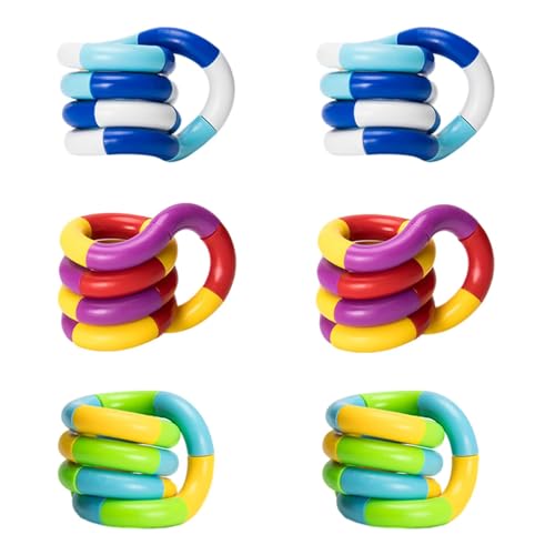6 Stück Fidget Toys Set, Tangle Fidget Toy, Fidget Toys Kinder, Twister Fidget Toy für Kinder Autismus Sensory Stimming 6 Stück Fidget Toys Set, Tangle Fidget Toy, Fidget Toys Kinder, Twister Fidget Toy für Kinder Autismus Sensory Stimming von LIURFLNC