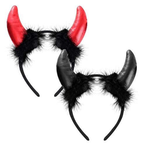 LIURFLNC 2 Stück Teufelshörner, Teufel Hörner, Rot Schwarz Teufelshörner Haarreif, Devil Horns Teufel Haarreif für Damen Herren Halloween Karneval Cosplay Foto Prop Teufelshörner Kopfschmuck LIURFLNC 2 Stück Teufelshörner, Teufel Hörner, Rot Schwarz Teufelshörner Haarreif, Devil Horns Teufel Haarreif für Damen Herren Halloween Karneval Cosplay Foto Prop Teufelshörner Kopfschmuck von LIURFLNC