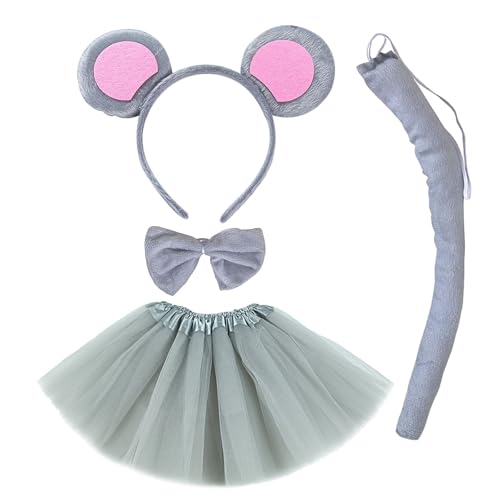 LIURFLNC Maus Kostüm Damen, Ratatouille Kostüm Set, Maus Ohren, Maus Ohren Haarreif, Grau Ratatouille Haarreif für Kinder Cosplay Geburtstagsfeier Karneval Weihnachten Party Supplies LIURFLNC Maus Kostüm Damen, Ratatouille Kostüm Set, Maus Ohren, Maus Ohren Haarreif, Grau Ratatouille Haarreif für Kinder Cosplay Geburtstagsfeier Karneval Weihnachten Party Supplies von LIURFLNC