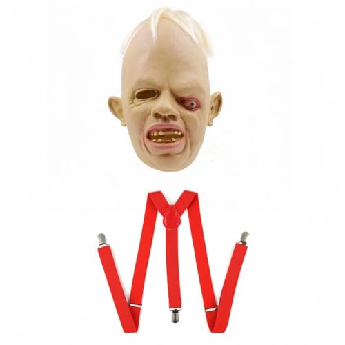 LIUWAZJ Faultier Latexmaske & rote Hosenträger Filmthema Goonies Augenmaske Gruselige Halloween Verkleidung Requisiten für Erwachsene Party Kostüm LIUWAZJ Faultier Latexmaske & rote Hosenträger Filmthema Goonies Augenmaske Gruselige Halloween Verkleidung Requisiten für Erwachsene Party Kostüm von LIUWAZJ
