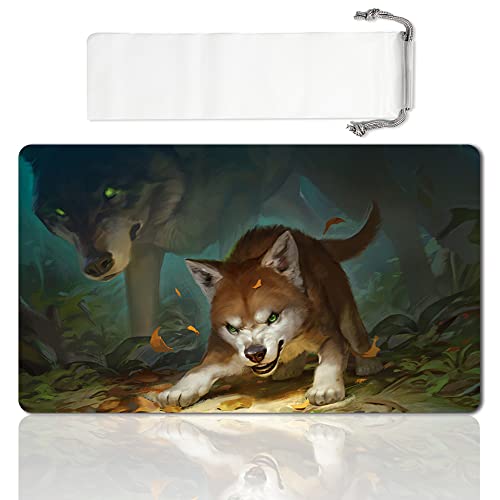 LIUYANZE Brettspiel TCG Playmat Tischmatten Spiele Größe 60 x 35 cm Mauspad kompatibel für MTG CCG RPG Sammelkartenspiel (Wilder PUP) von LIUYANZE
