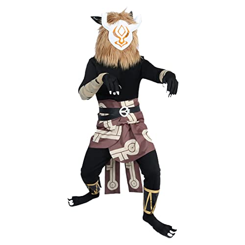 LIVASH Anime Hilichurl Cosplay Kostüm Spiel Uniform Kleid Full Set Halloween Party Maskerade,Brown-3XL von LIVASH