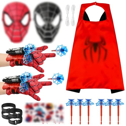 Spid-er Launcher Handschuh, Super Spid-er Launcher mit Superhelden Umhänge und Maske, Spid-er Hero Handschuhe, Spid-er Web Shooter, Spid-er Spielzeug Handschuhe für Kinder Cosplay Spid-er Launcher Handschuh, Super Spid-er Launcher mit Superhelden Umhänge und Maske, Spid-er Hero Handschuhe, Spid-er Web Shooter, Spid-er Spielzeug Handschuhe für Kinder Cosplay von LIVESTN