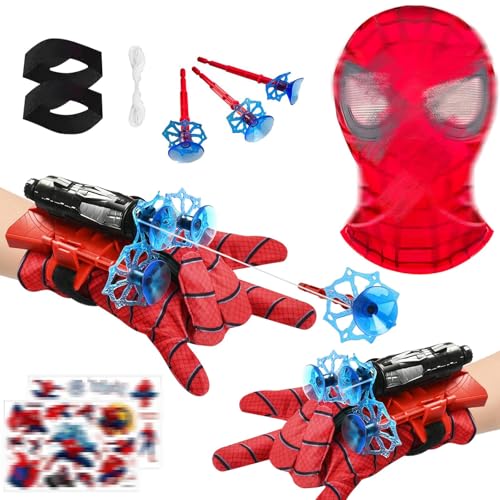 Spider Launcher Handschuh, Kids Spider Hero Handschuhe mit Maske und Aufkleber, Spider Web Shooter, Spider Netzwerfer, Handgelenk Spielzeug Set, Spielzeug Held Launcher für Cosplay Spider Launcher Handschuh, Kids Spider Hero Handschuhe mit Maske und Aufkleber, Spider Web Shooter, Spider Netzwerfer, Handgelenk Spielzeug Set, Spielzeug Held Launcher für Cosplay von LIVESTN