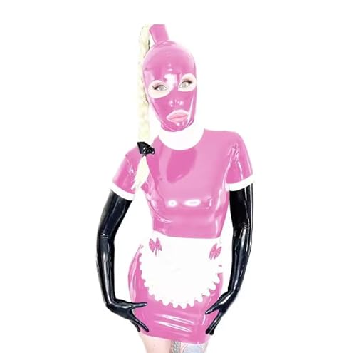 LIXIAAOOKWEDG Damen-Kostüm für Hausmädchen, figurbetont, PVC, mit Schürze + Kopfbedeckung, Rollenspiel-Outfit, Rosa, 5XL LIXIAAOOKWEDG Damen-Kostüm für Hausmädchen, figurbetont, PVC, mit Schürze + Kopfbedeckung, Rollenspiel-Outfit, Rosa, 5XL von LIXIAAOOKWEDG