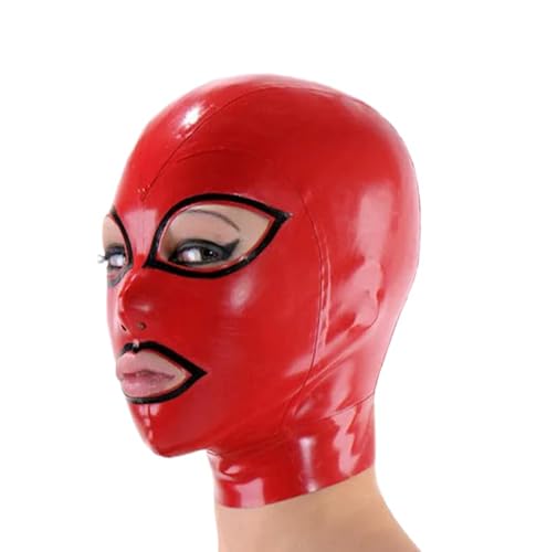 LIXIAAOOKWEDG Latexhaube Gummimaske handgefertigt mit schwarzem Rand Halloween Cosplay Kostüme für Männer Frauen von LIXIAAOOKWEDG