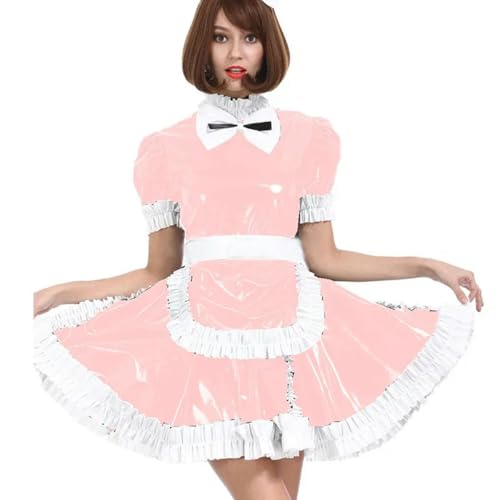 LIXIAAOOKWEDG Sissy Maid Abschließbares PVC-Kostüm Kleid mit Schleife Crossdressing Uniform Cosplay Kostüm 7XL Rosa LIXIAAOOKWEDG Sissy Maid Abschließbares PVC-Kostüm Kleid mit Schleife Crossdressing Uniform Cosplay Kostüm 7XL Rosa von LIXIAAOOKWEDG
