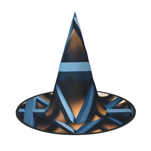 LIXLZH Blauer Hut mit Gittermuster, Partyzubehör, Kostümzubehör, Zauberer, Maskerade, Halloween-Hut, spitzer Hut LIXLZH Blauer Hut mit Gittermuster, Partyzubehör, Kostümzubehör, Zauberer, Maskerade, Halloween-Hut, spitzer Hut von LIXLZH