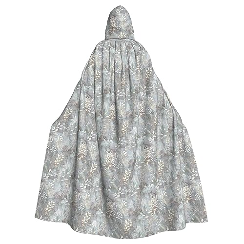 LIXLZH Blue Grace Kapuzenumhang mit Flora-Druck, universeller Umhang für Erwachsene, Hexenkostüm, Halloween-Kostüme, Karnevals-Umhang von LIXLZH