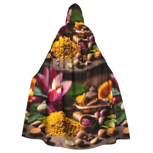 LIXLZH Gewürz-Aufdruck, Kapuzenumhang für Erwachsene, Hexenkostüm, Halloween, Kostüme, Karneval, Umhang LIXLZH Gewürz-Aufdruck, Kapuzenumhang für Erwachsene, Hexenkostüm, Halloween, Kostüme, Karneval, Umhang von LIXLZH