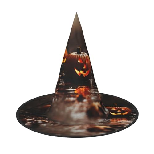 LIXLZH Halloween-Hut mit 1 Druck, Partyzubehör, Kostümzubehör, Zauberer, Maskerade, Halloween-Hut, spitzer Hut LIXLZH Halloween-Hut mit 1 Druck, Partyzubehör, Kostümzubehör, Zauberer, Maskerade, Halloween-Hut, spitzer Hut von LIXLZH