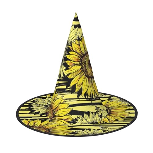 LIXLZH Hut mit Bienen-Motiv, Sonnenfluss, Partyzubehör, Kostümzubehör, Zauberer, Maskerade, Halloween, Hut mit Spitzhut von LIXLZH