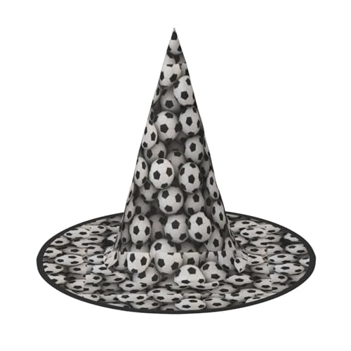 LIXLZH Hut mit Fußball-Meeresaufdruck, Partyzubehör, Kostüm-Zubehör, Zauberer, Maskerade, Halloween, spitzer Hut von LIXLZH